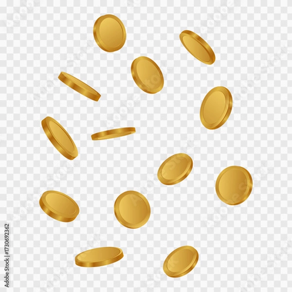 Obraz falling gold coins transparent png