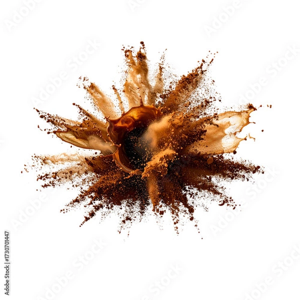 Fototapeta Untitled design - Coffee splatter spray, png stock photo file cut out and isolated on a transparent background (2)