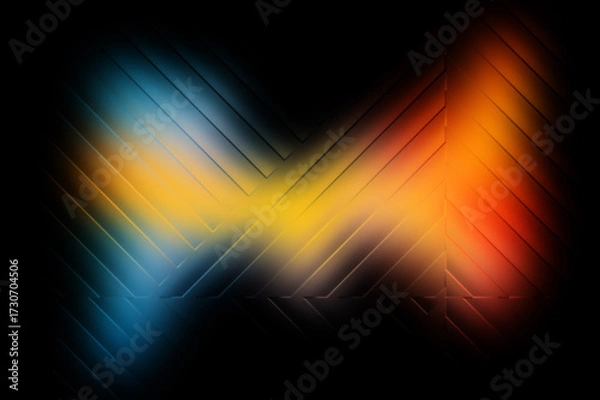 Fototapeta Luminous Abstract Gradient with Dynamic Diagonal Streaks on Black.