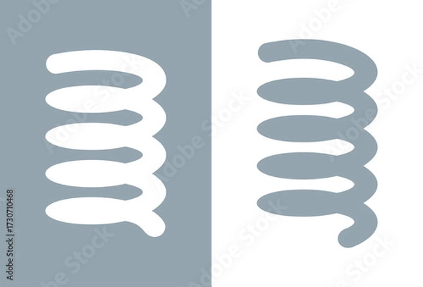 Fototapeta Spring icon. Symbol of shock absorption, extension or compression. Element of a machine or mechanism. Coiled cylindrical spring. Raster icon.