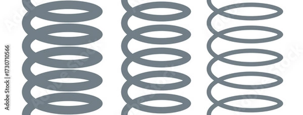 Fototapeta Spring icon. Symbol of shock absorption, extension or compression. Element of a machine or mechanism. Coiled cylindrical spring. Raster icon.