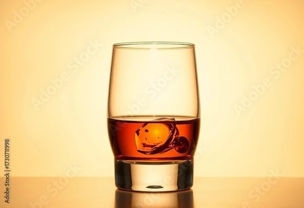 Fototapeta Amber whiskey in a glass against a light background ,  image,  tasting