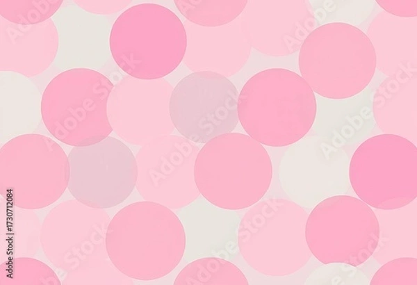 Fototapeta Sweet pink pastel geometric circle pattern, abstract seamless vector background design, geometric pattern, style