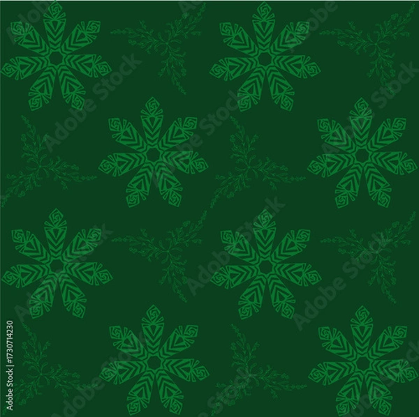 Fototapeta Seamless Winter Snowflake Pattern Set