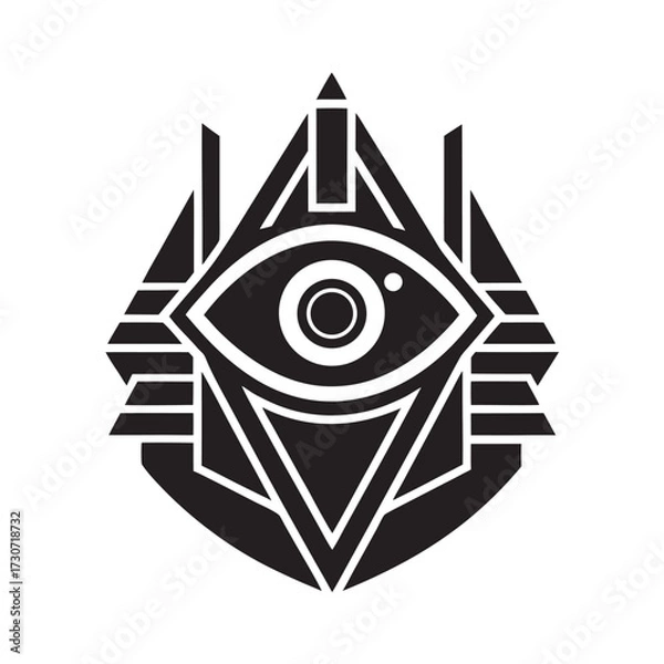 Fototapeta Cyber Robotic Eye Silhouette Vector