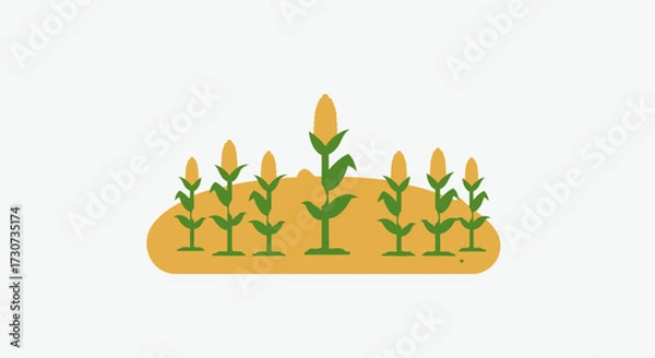 Fototapeta Cornfield Patch Vector Illustration Depicting Agriculture and Rural Life