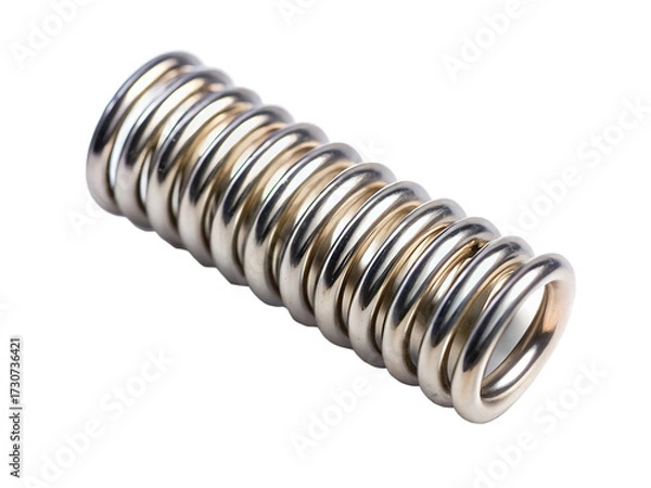 Fototapeta A metal spring, isolated on transparent background