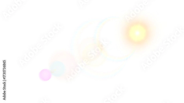 Fototapeta Beautiful Bright Lens Flare Glowing Light Rays and Shining Effect