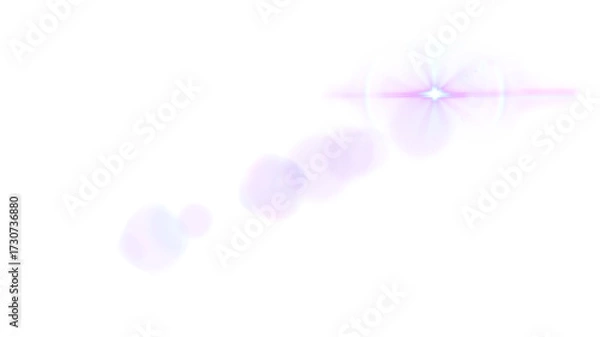 Fototapeta Glowing Lens Flare Light Burst Radiant Rays and Optical Shine Overlay