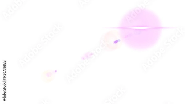 Fototapeta Bright Lens Flare Light Effect Glowing Rays and Shining Visual Overlay