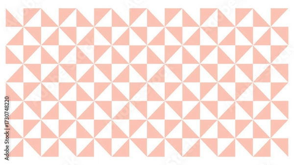 Fototapeta Vector art of geometric pattern of interlocking triangles in peach and white, , creating a modern and clean abstract design suitable for various applications