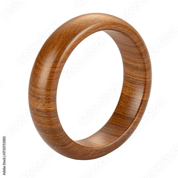 Fototapeta Round wooden ring 3d rendering png wooden ring png round ring png 3d ring png wooden circle png decorative ring png transparent background image
