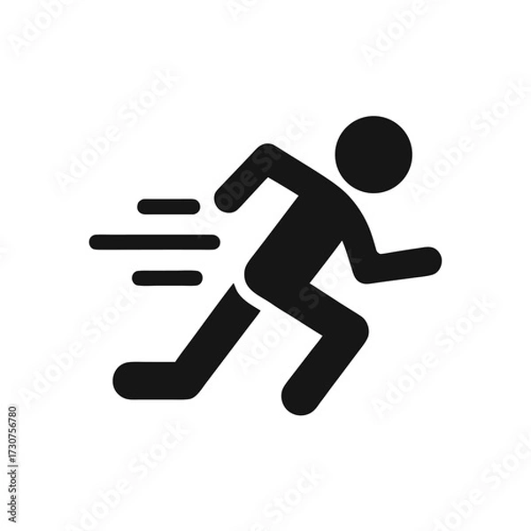 Obraz man fast run icon in flat style, athletics, marathon, rush symbol vector illustration 
