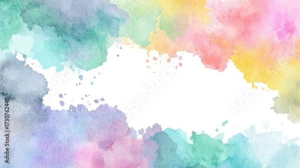 Fototapeta Vibrant Pastel Watercolor Splash Background with Soft Texture for Creative Projects