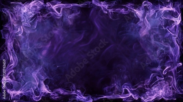 Fototapeta Ethereal Glowing Purple Smoke Border with Mystical Aura for Enchanting Backgrounds and Designs
