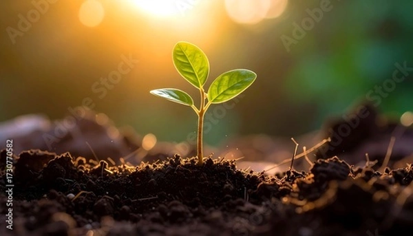 Fototapeta Sprout in Sunlight.