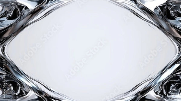 Fototapeta Futuristic Chrome Frame with Sleek Border for Creative Background Use in Modern Design Projects