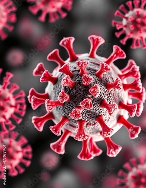 Fototapeta A close-up view of a virus cell. The image shows detailed features and structure of the virus.