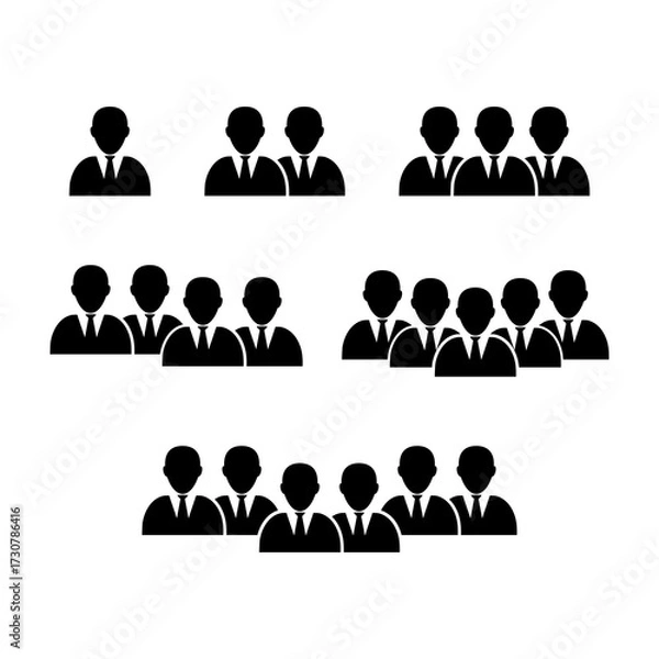 Fototapeta People group icon set isolated on white background