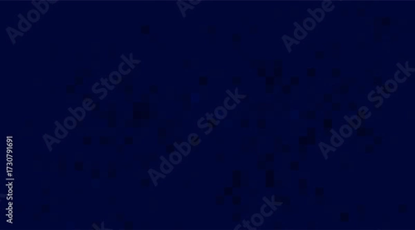 Fototapeta Elegant deep blue backdrop featuring scattered dark square shapes creates a simple and mesmerizing visual effect, perfect for adding depth and sophistication to any design project