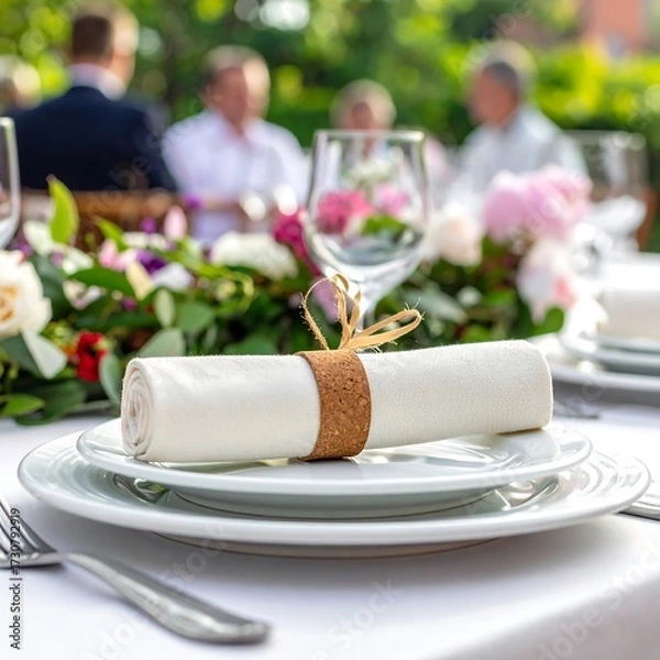 Fototapeta Elegant Outdoor Dining Setting.