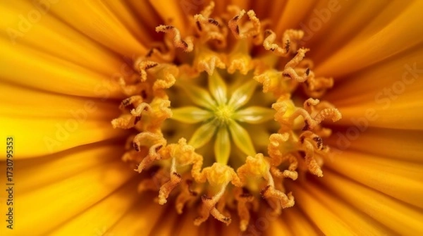 Obraz Detailed flower pollen microstructure with intricate geometric shapes and electrography effect”Fantastic Frontiers Digital Artwork series ar 16:9
