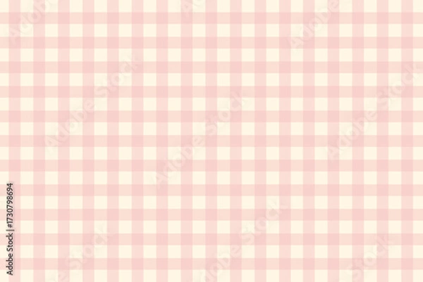 Fototapeta Pastel pink gingham fabric square checkered seamless pattern texture background vector	
