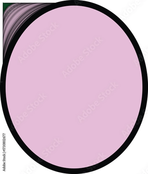 Fototapeta Simple Pink Circle with Black Outline Vector Icon