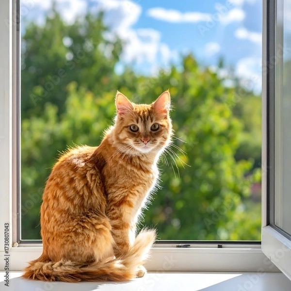 Obraz Orange Cat at Window.