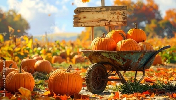 Obraz Autumn Pumpkin Patch Harvest.