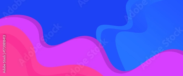 Fototapeta Abstract blue pink and purple background with paper cut overlap layers. Vector abstract graphic design banner pattern presentation background wallpaper web template.