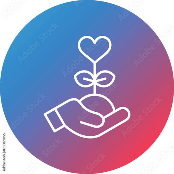 Fototapeta Philanthropy Line Gradient Circle Background Icon