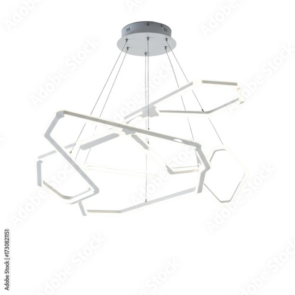 Obraz Modern led chandelier lighting fixture isolated PNG with Transparent Background