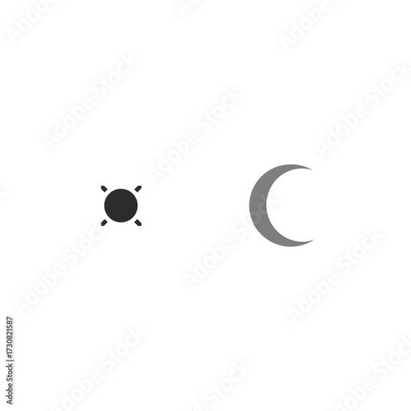 Fototapeta Minimalist Sun and Moon Icons for Weather Representation