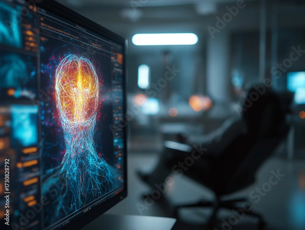 Fototapeta Advanced Neuroscience Research Visualization