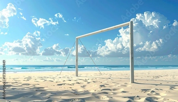 Obraz Beach soccer goal under a sunny sky