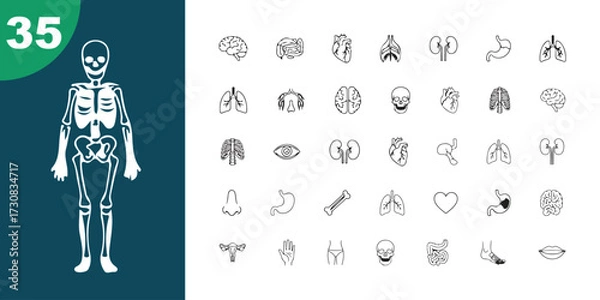 Fototapeta Hand-drawn vector illustration of business people icons and a set of numbers for web design and internet concept strategy