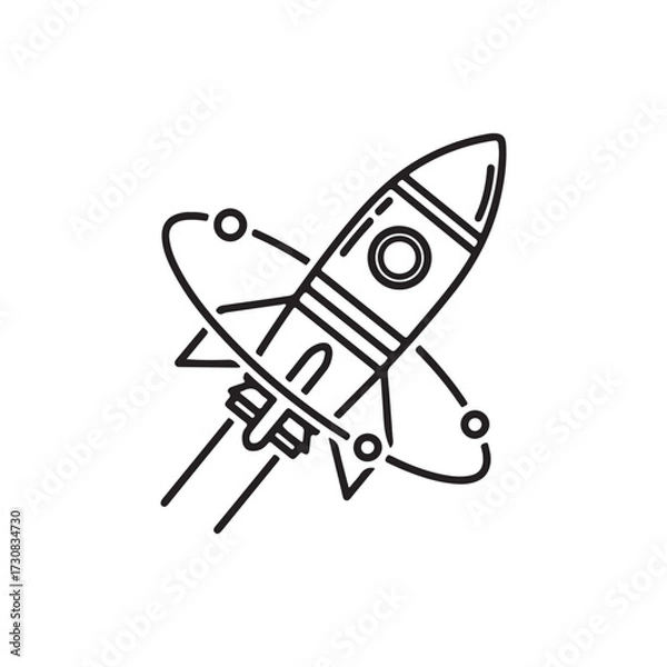 Fototapeta vector illustration of a rocket