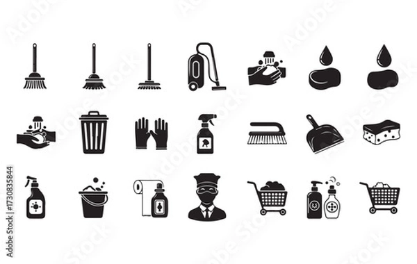Fototapeta Vector set of gardening tools icons illustration for web design