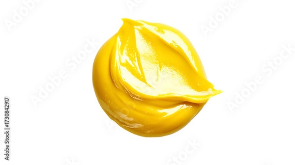 Fototapeta High resolution studio photograph of a dollop of yellow condiment for culinary design
