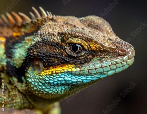 Obraz Colorful Lizard Close-up Image.