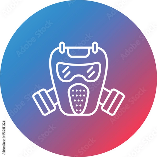 Fototapeta Gas Mask Line Gradient Circle Background Icon