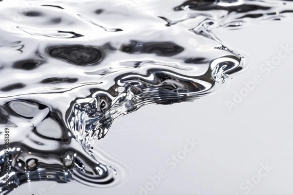 Obraz Liquid Silver Abstract Pattern Texture Background Flowing Metal Chrome on transparent background