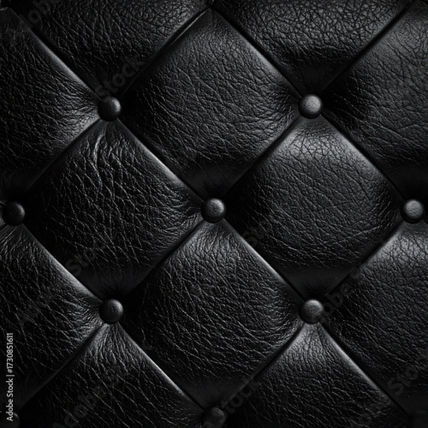 Obraz Black leather upholstery with diamond pattern