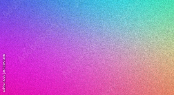 Fototapeta Iridescent Gradient Background with Grainy Texture in Pink Blue Green and Orange