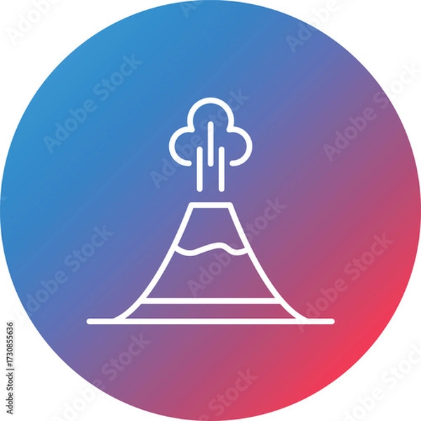 Fototapeta Volcano Line Gradient Circle Background Icon