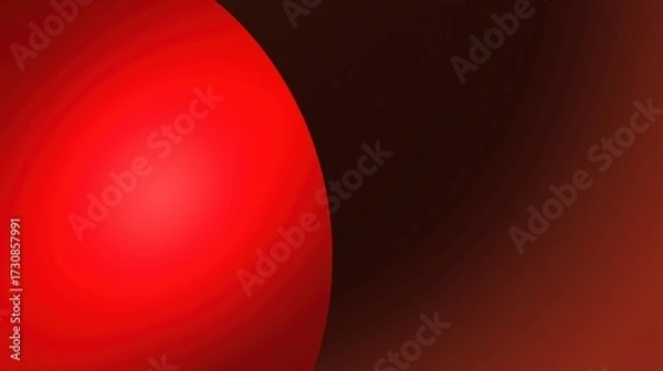 Fototapeta Red gradient light background with blurred circular spot on dark brown backdrop, minimalist abstract design, soft lighting, high resolution, simple clean texture for modern graphic projects.