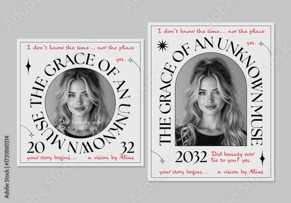 Fototapeta Poetic Frame Social Set