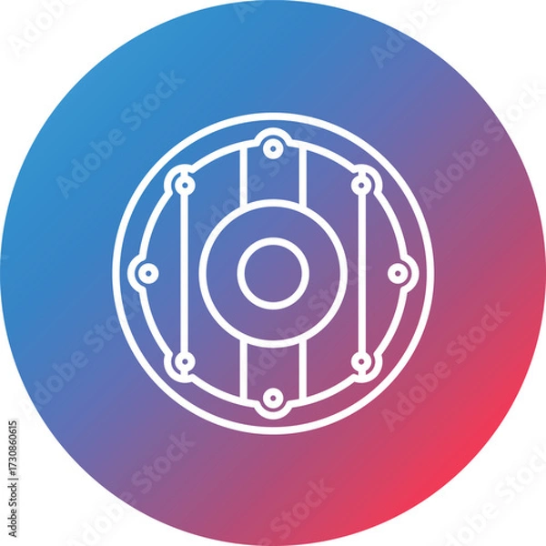Fototapeta Wood Shield Line Gradient Circle Background Icon