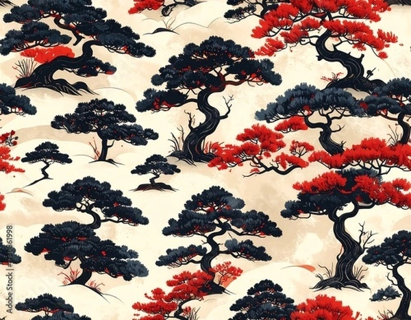 Obraz Japanese Garden Pattern Design.